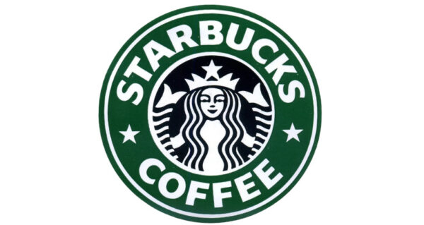 Starbucks 1997 logo with a mermaid and their logo name