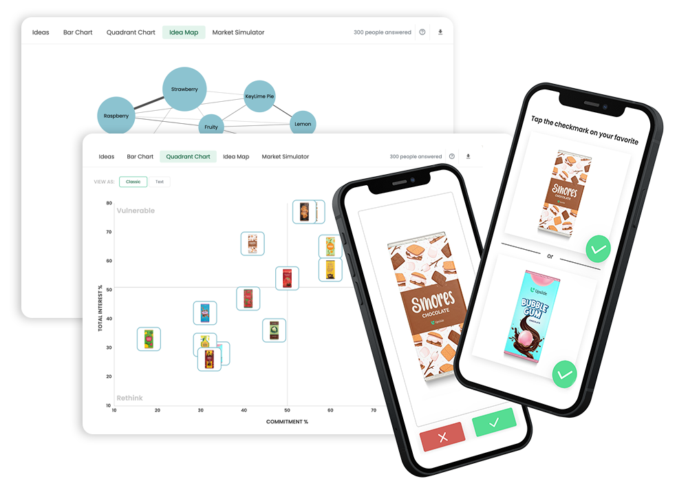 Upsiide Idea Screen dashboards and swiping exercise