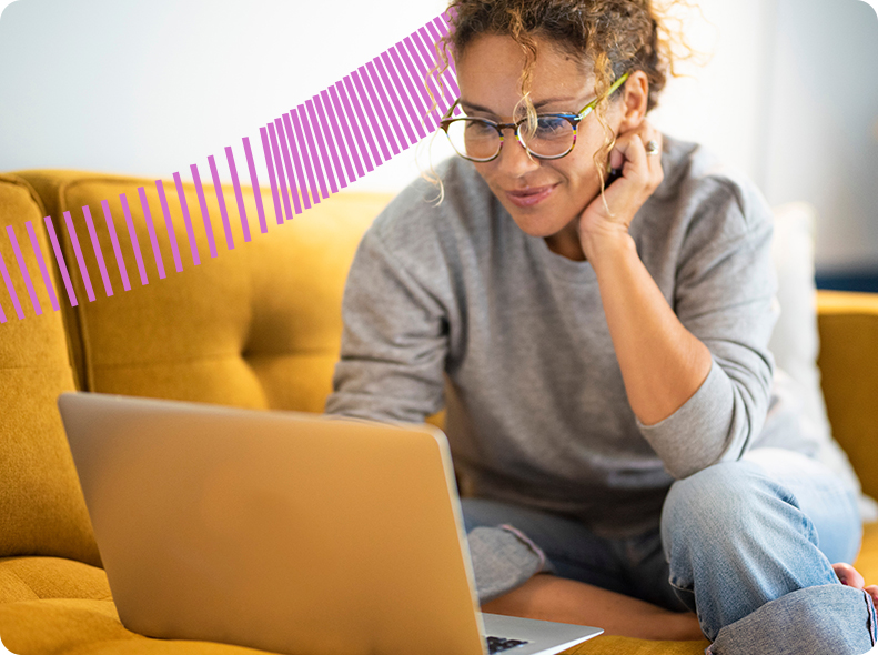 Woman online shopping