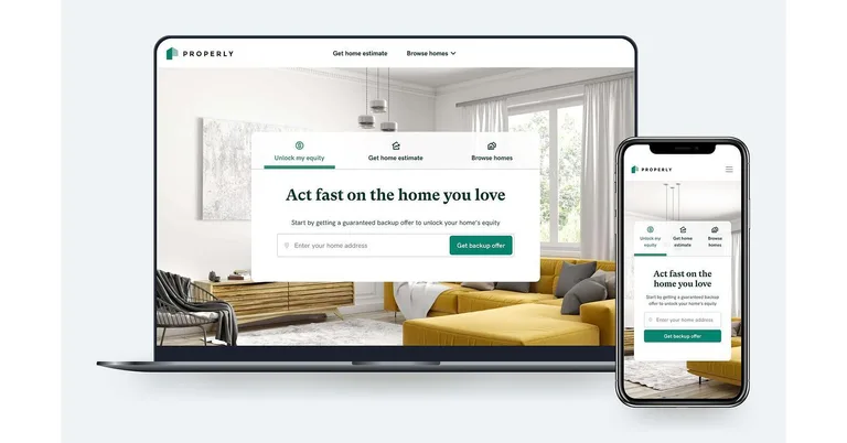 Properly_Properly_Launches_New_Way_To_Buy_A_Home_Before_Selling.jpeg-2 Properly website on a mobile phone and computer